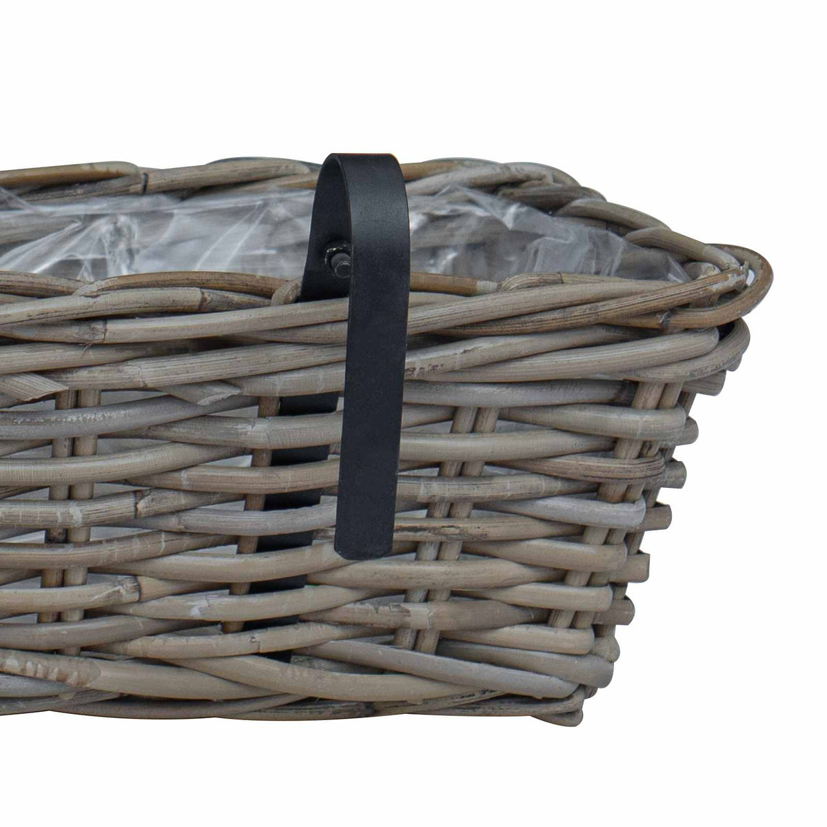 Viseća Košara za Saksije 2 pcs Siva 48 x 22 x 15 cm Lacak Ratan