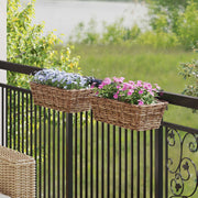 Viseća Košara za Saksije s pohranom 2 pcs Smeđa 48 x 22 x 15 cm