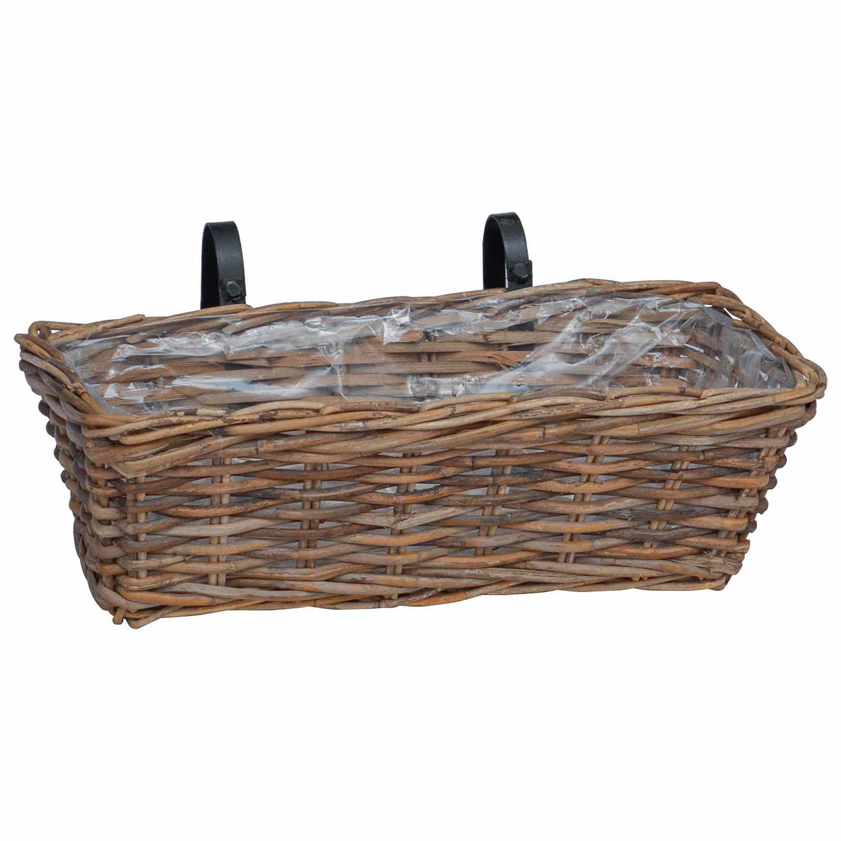 Viseća Košara za Saksije s pohranom 2 pcs Smeđa 48 x 22 x 15 cm