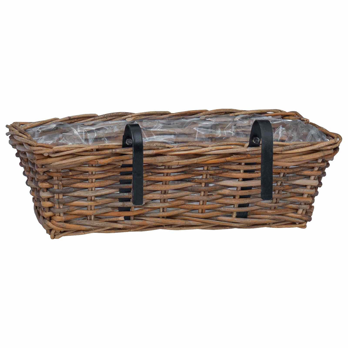 Viseća Košara za Saksije s pohranom 2 pcs Smeđa 48 x 22 x 15 cm