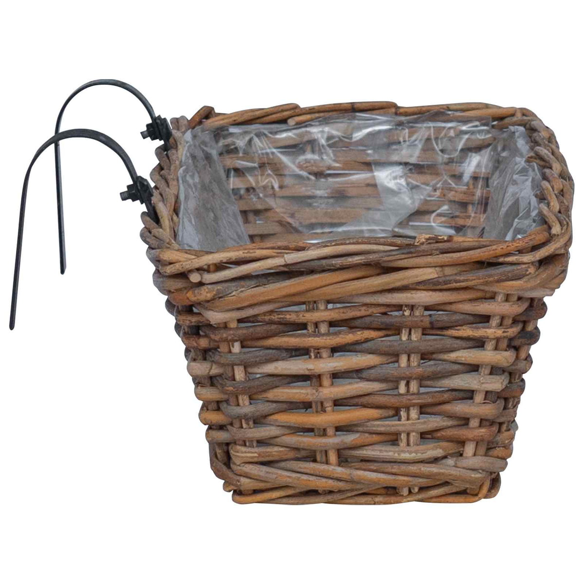 Viseća Košara za Saksije s pohranom 2 pcs Smeđa 48 x 22 x 15 cm
