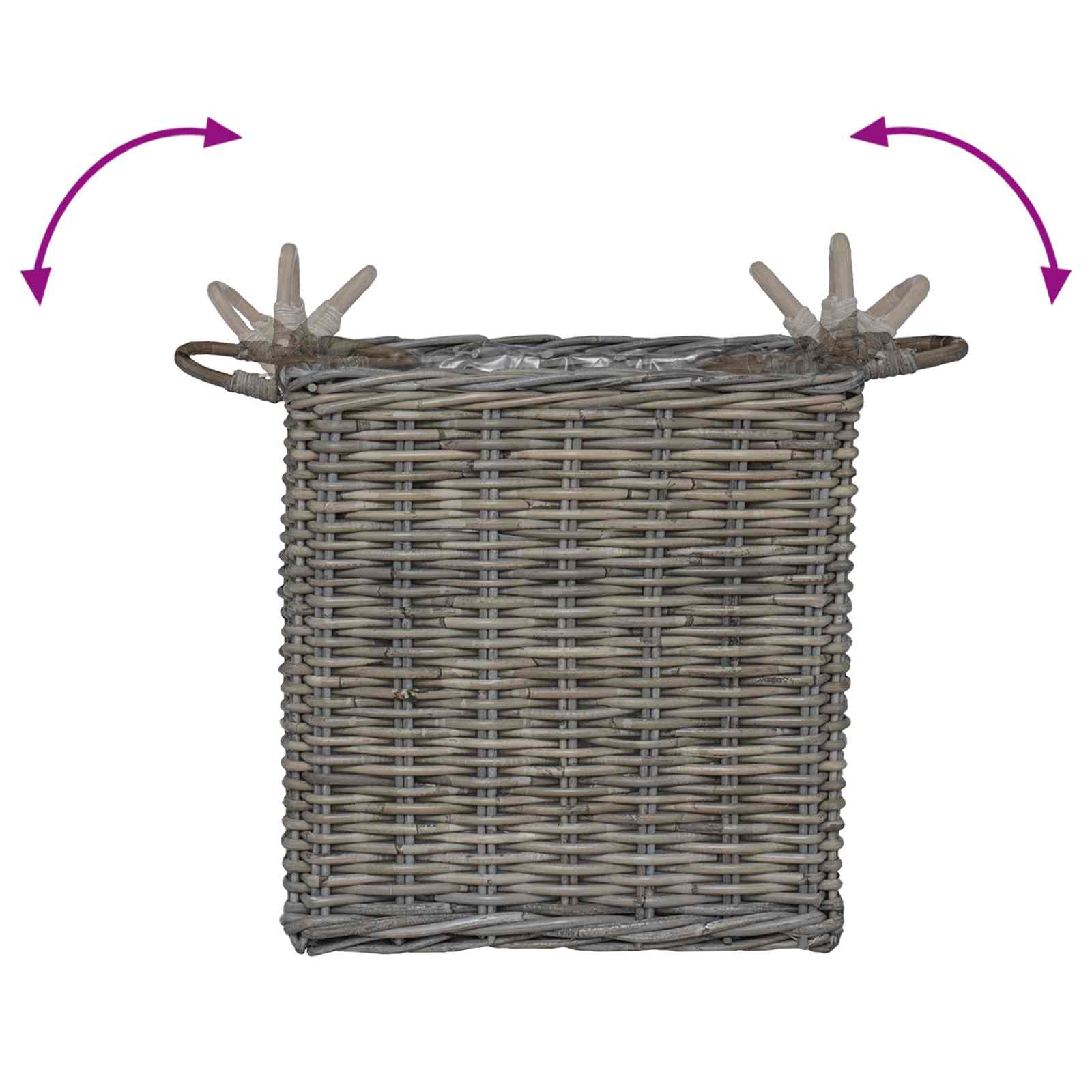 Košarica za saksije s pohranom 2 pcs Siva Lacak Ratan