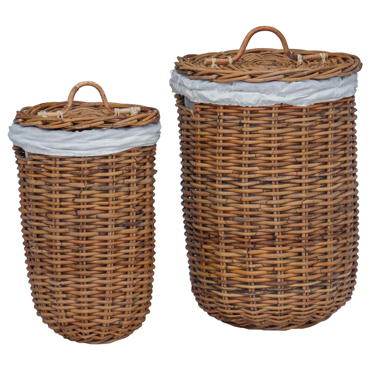 Košarica za rublje 2 pcs Smeđa Kubu Ratan