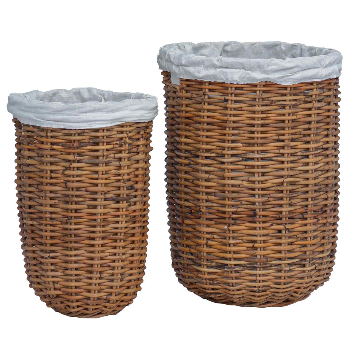 Košarica za rublje 2 pcs Smeđa Kubu Ratan
