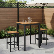 Stol za bar u vrtu Prirodna i crna 70 x 68,5 x 105 cm