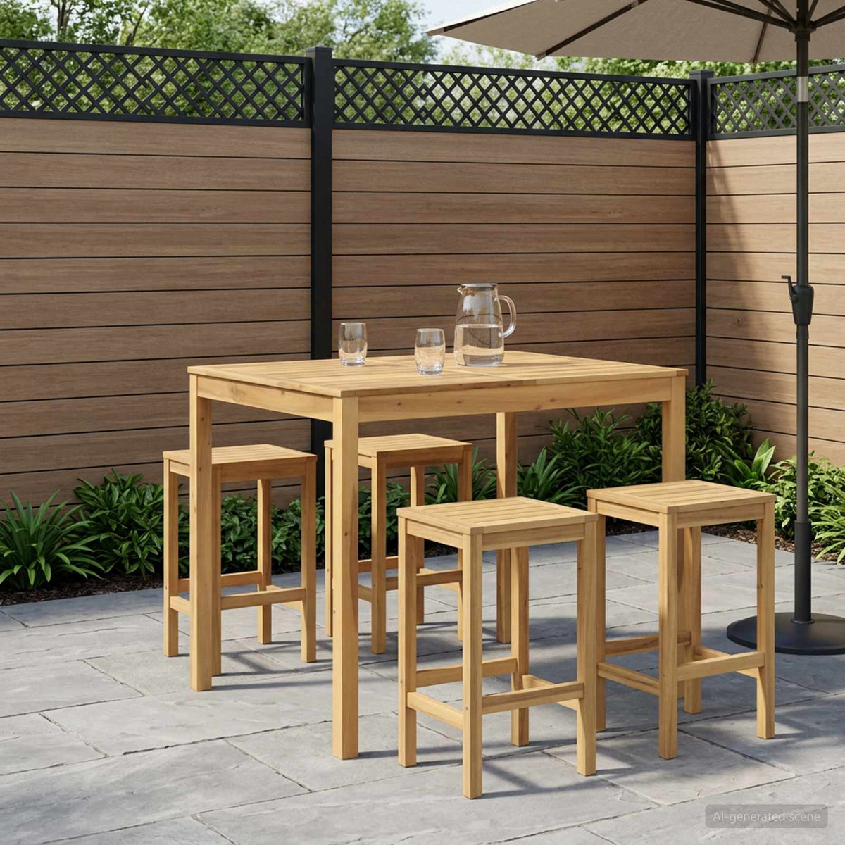 Stol za bar u vrtu Bijela 110 x 108,5 x 105 cm