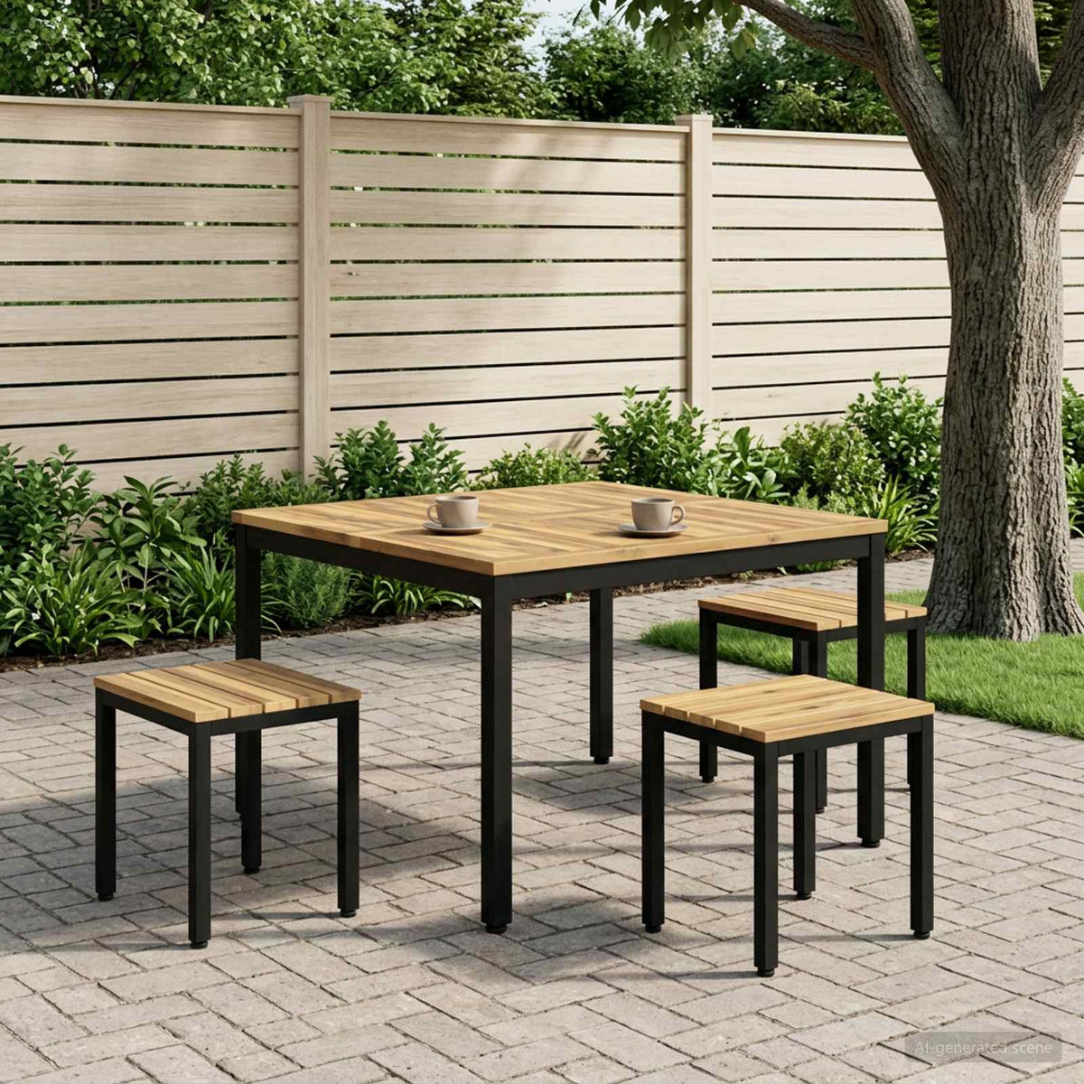 Stolić za kavu Bijela i crna 100 x 100,5 x 45 cm