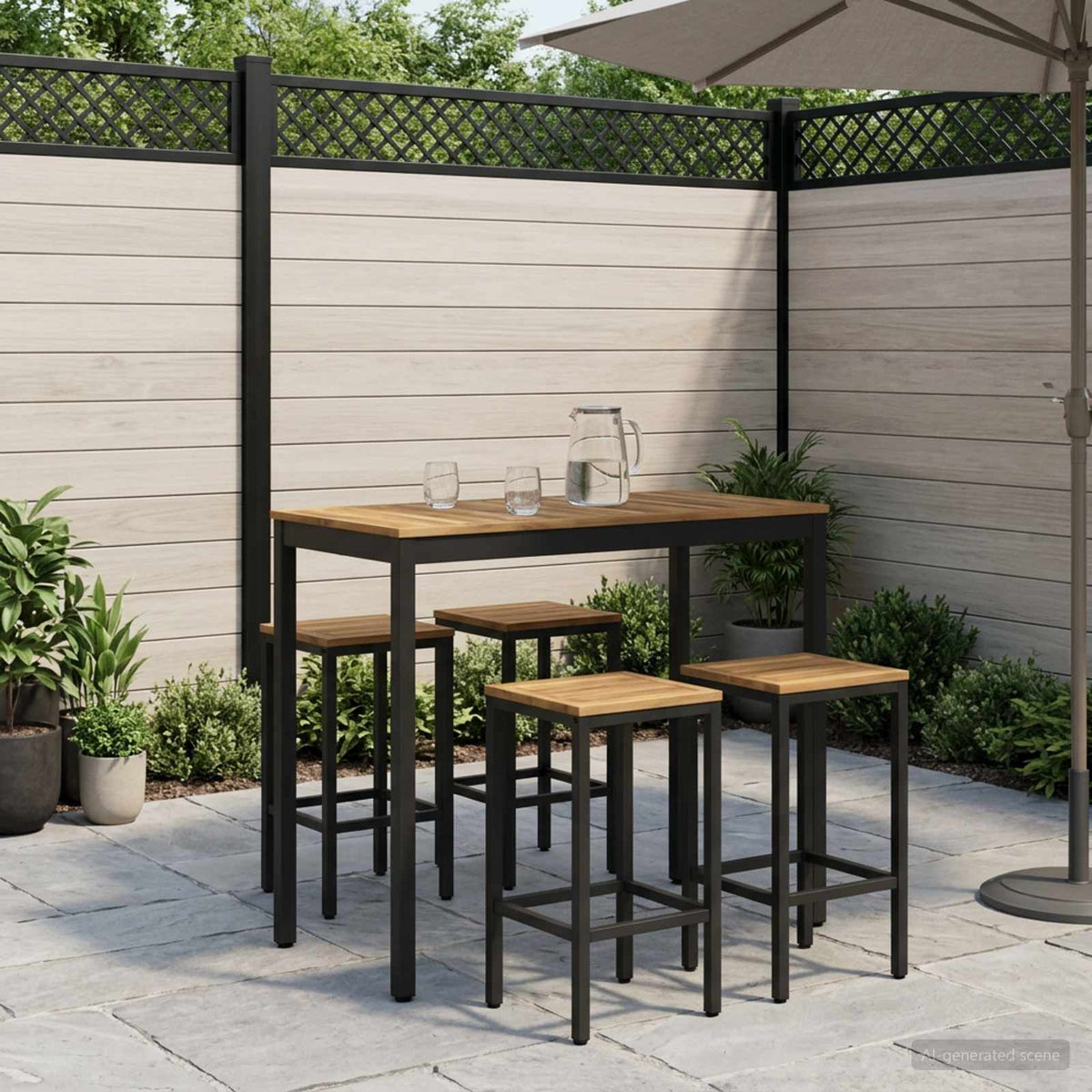 Stol za bar u vrtu Bijela i crna 108,5 x 55 x 105 cm