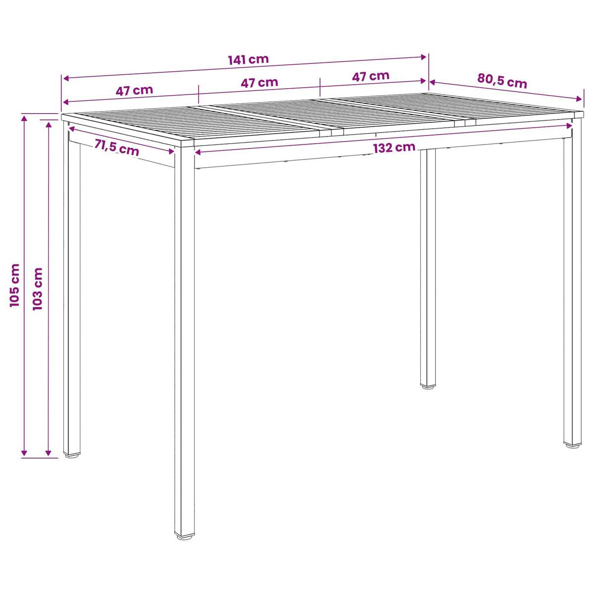 Stol za bar u vrtu Bijela i crna 141 x 80,5 x 105 cm