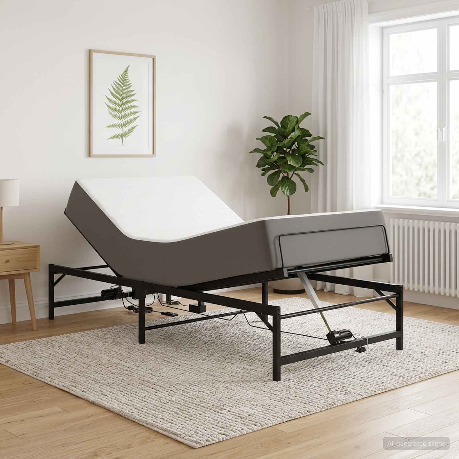 Električni podesivi okvir kreveta Crna 90 x 200 cm Čelik