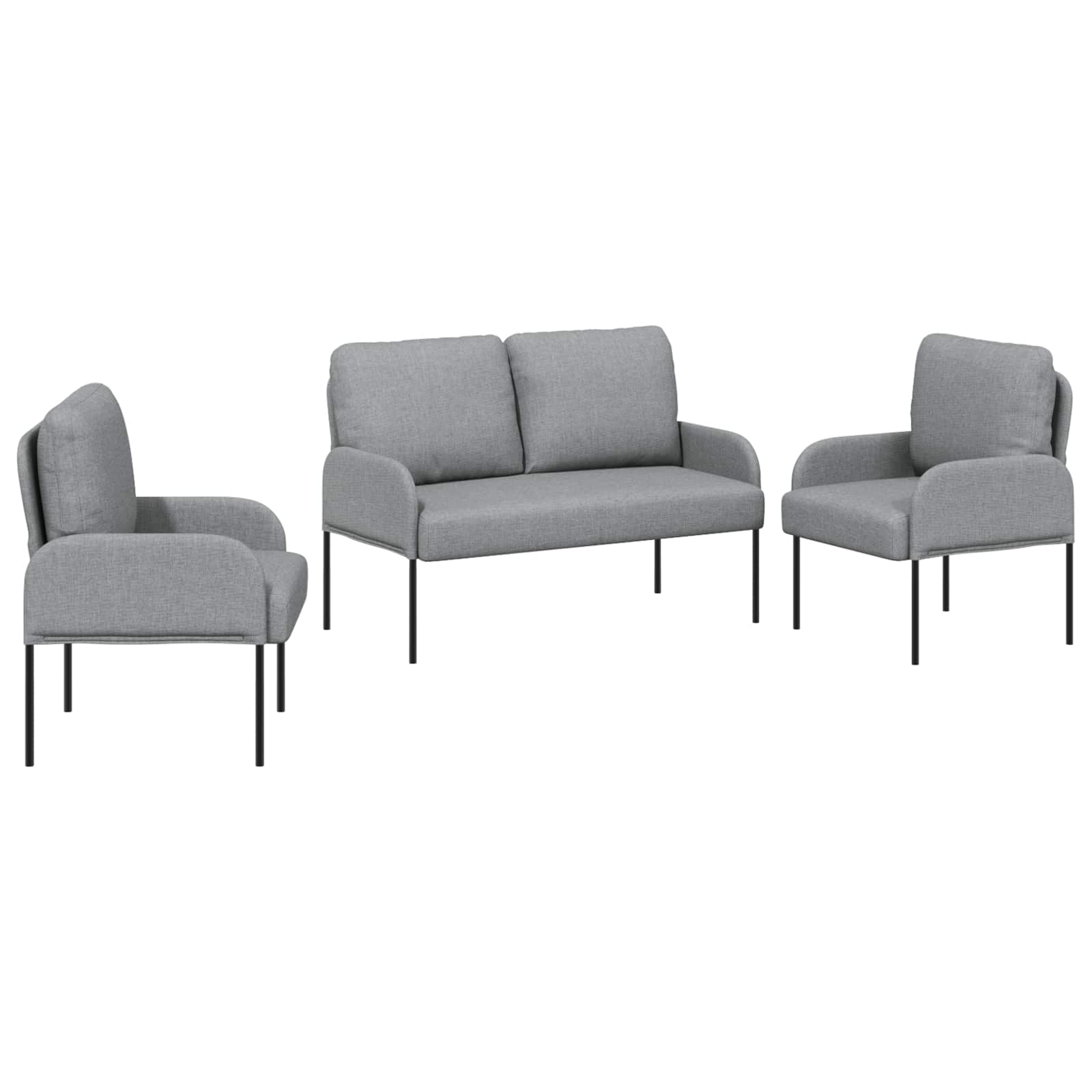 Setovi sofa 3 pcs Svijetlo siva 115 x 56 x 80 cm Šperploča