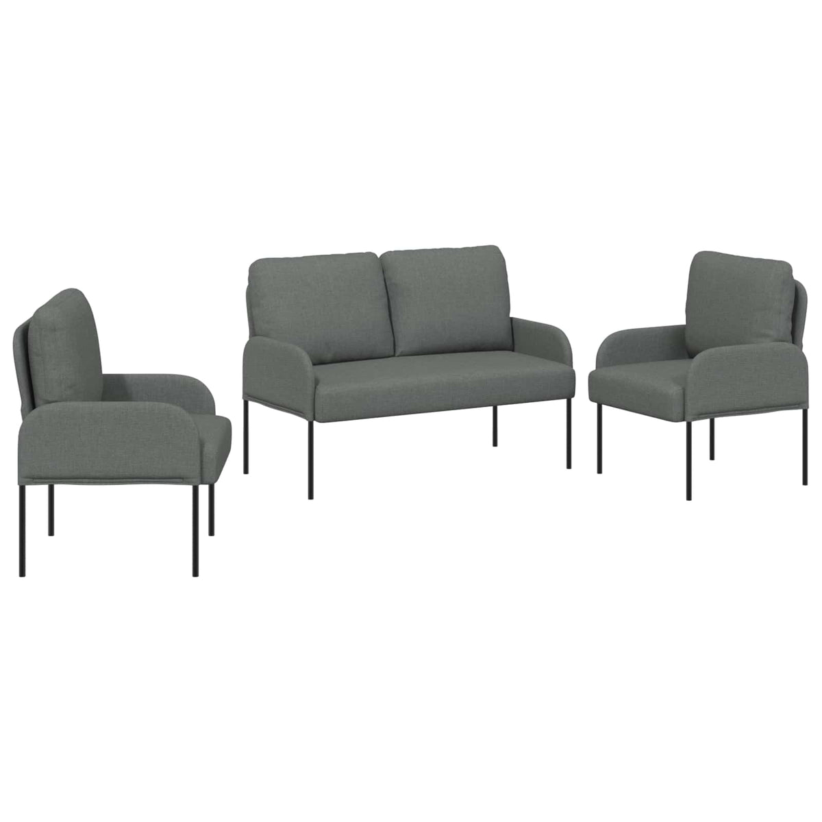 Setovi sofa 3 pcs Tamno siva 115 x 56 x 80 cm Šperploča
