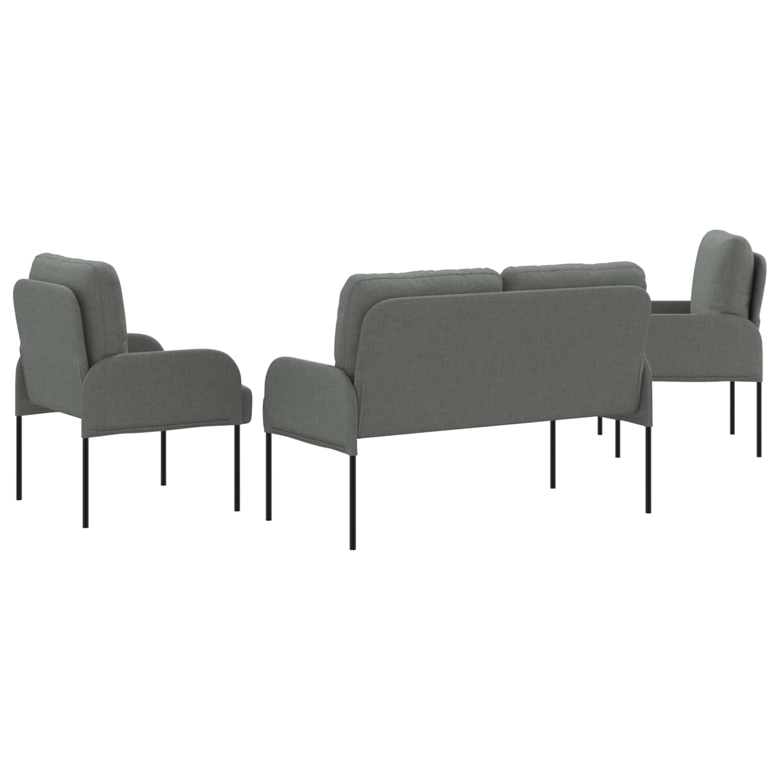 Setovi sofa 3 pcs Tamno siva 115 x 56 x 80 cm Šperploča