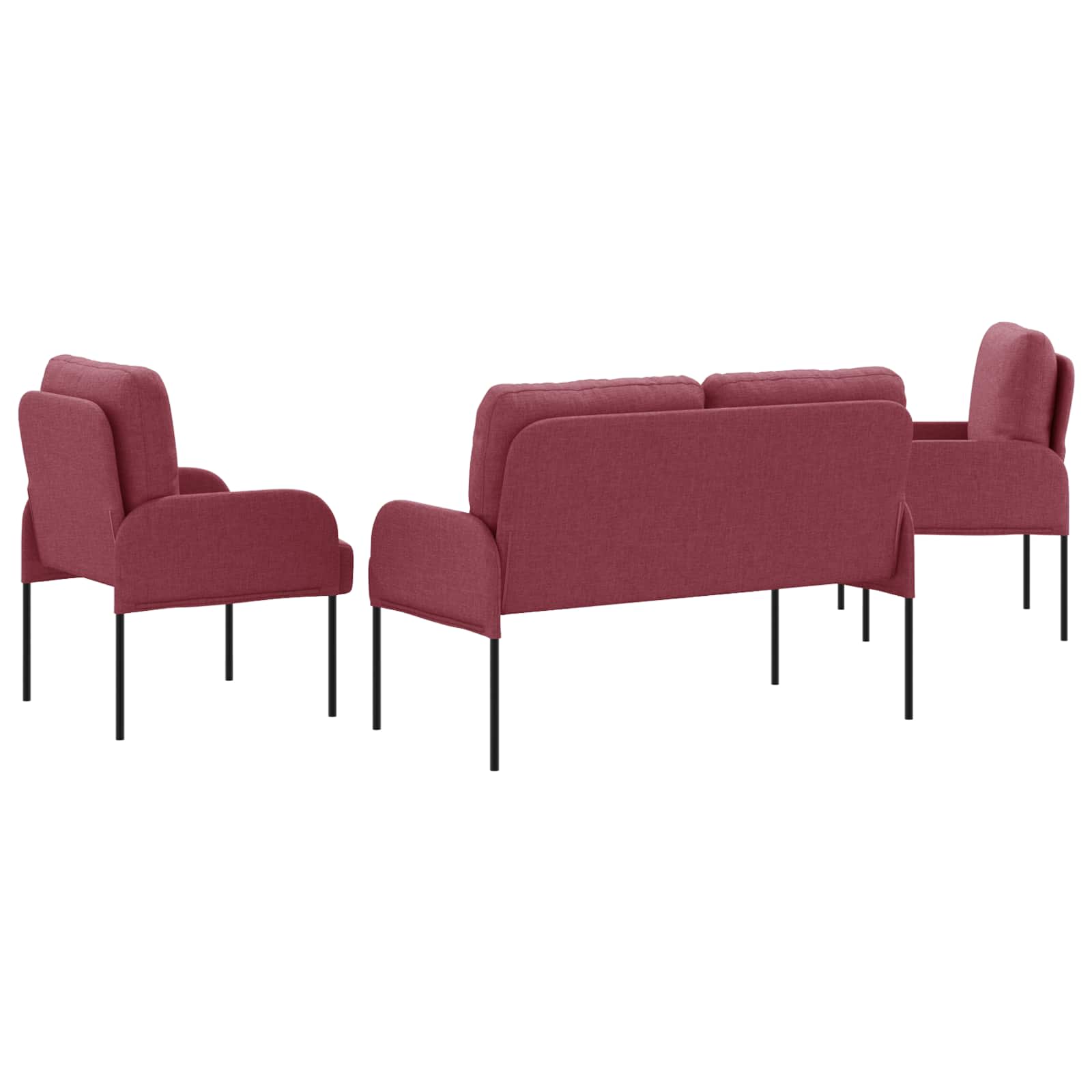 Setovi sofa 3 pcs Vinska crvena 115 x 56 x 80 cm Šperploča