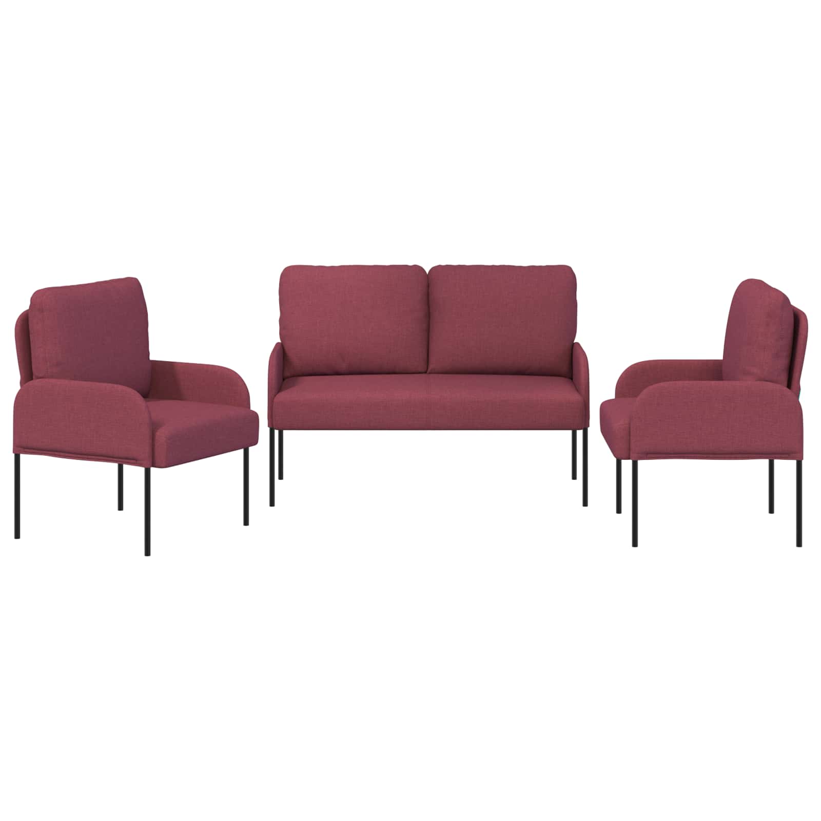 Setovi sofa 3 pcs Vinska crvena 115 x 56 x 80 cm Šperploča
