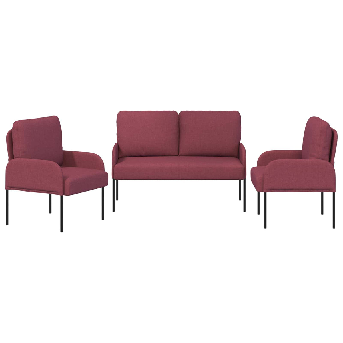 Setovi sofa 3 pcs Vinska crvena 115 x 56 x 80 cm Šperploča