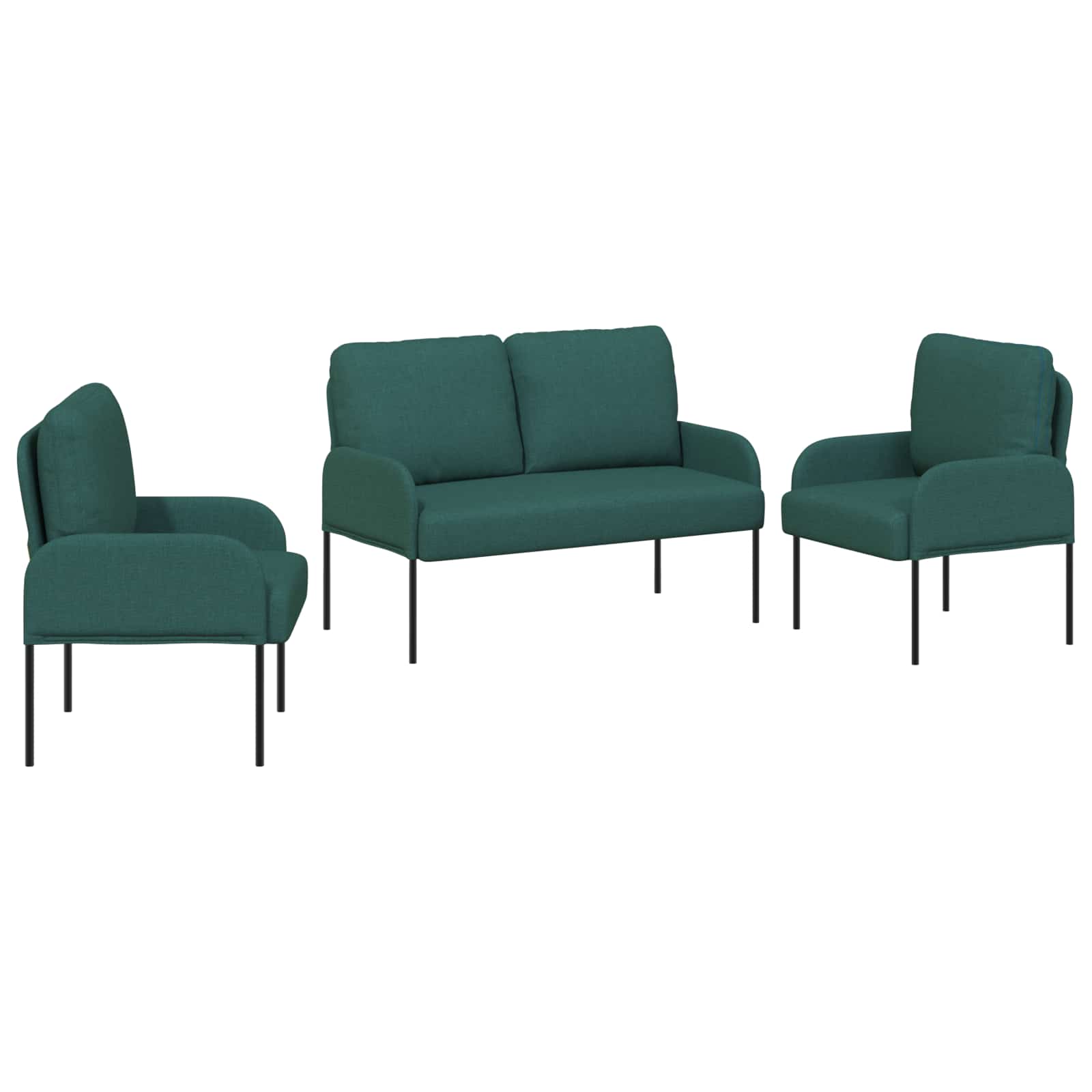 Setovi sofa 3 pcs Tamnozelena 115 x 56 x 80 cm Šperploča