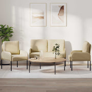 Setovi sofa s jastukom 3 pcs Krema 115 x 56 x 80 cm Šperploča