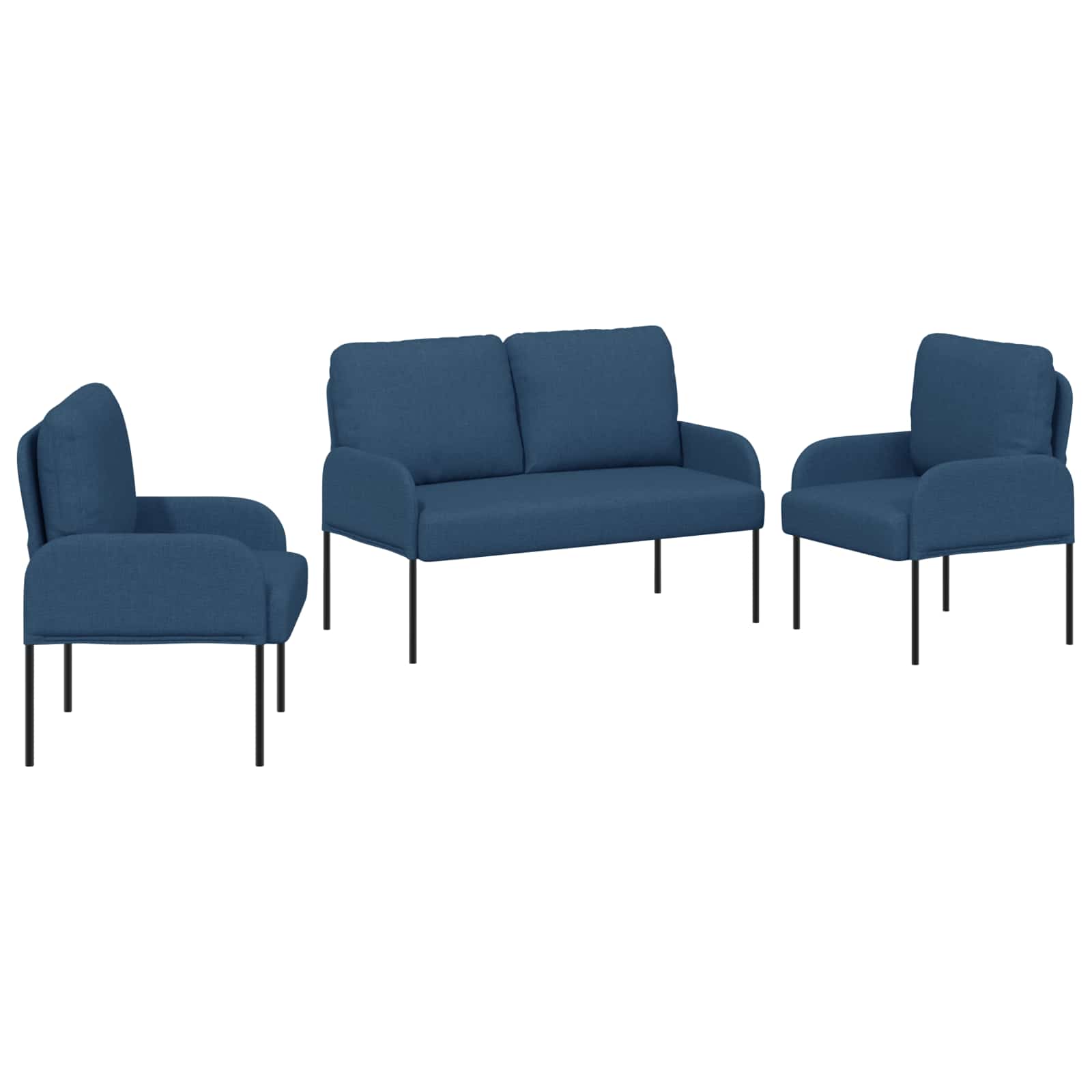 Setovi sofa s jastukom 3 pcs Plava 115 x 56 x 80 cm Šperploča
