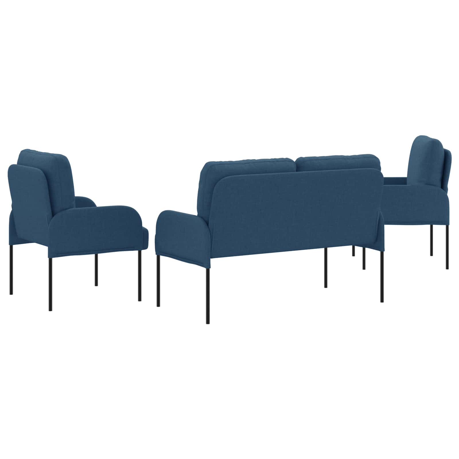 Setovi sofa s jastukom 3 pcs Plava 115 x 56 x 80 cm Šperploča