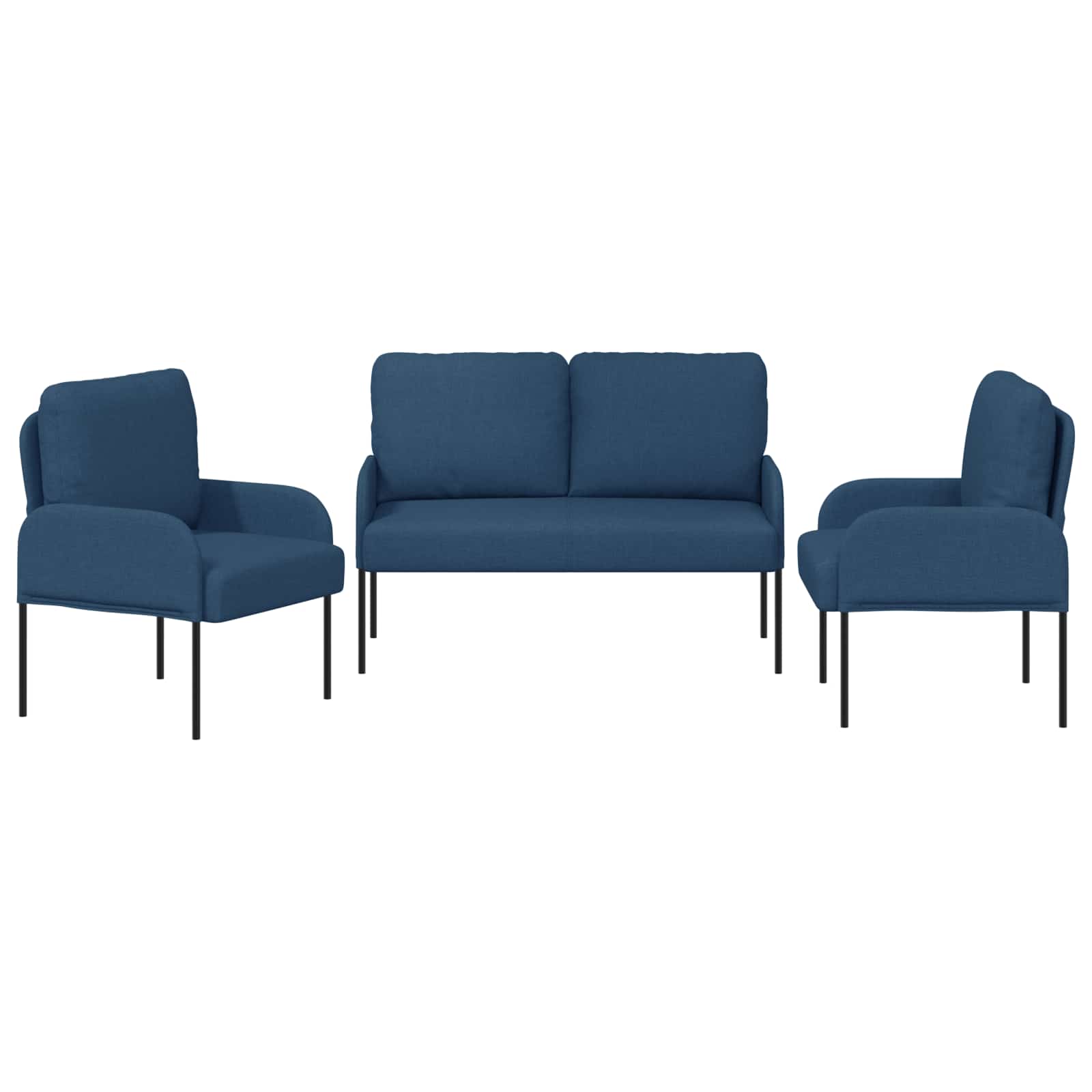 Setovi sofa s jastukom 3 pcs Plava 115 x 56 x 80 cm Šperploča