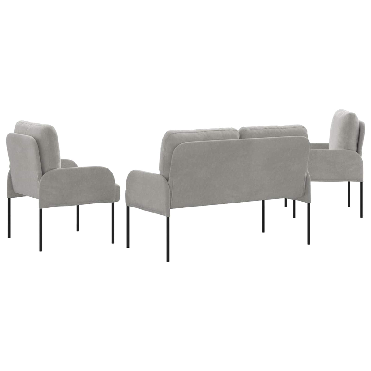 Setovi sofa 3 pcs Svijetlo siva 115 x 56 x 80 cm Šperploča