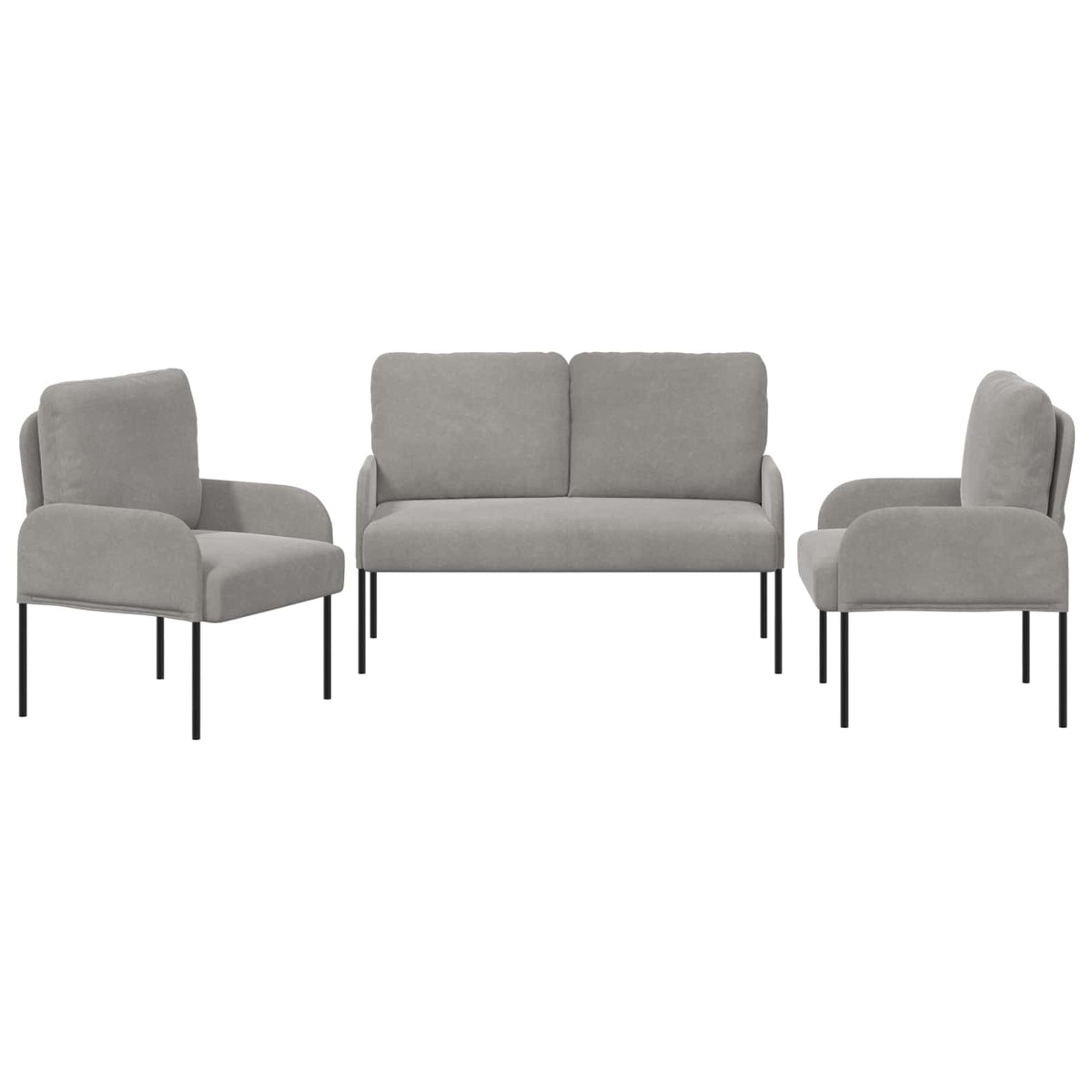 Setovi sofa 3 pcs Svijetlo siva 115 x 56 x 80 cm Šperploča