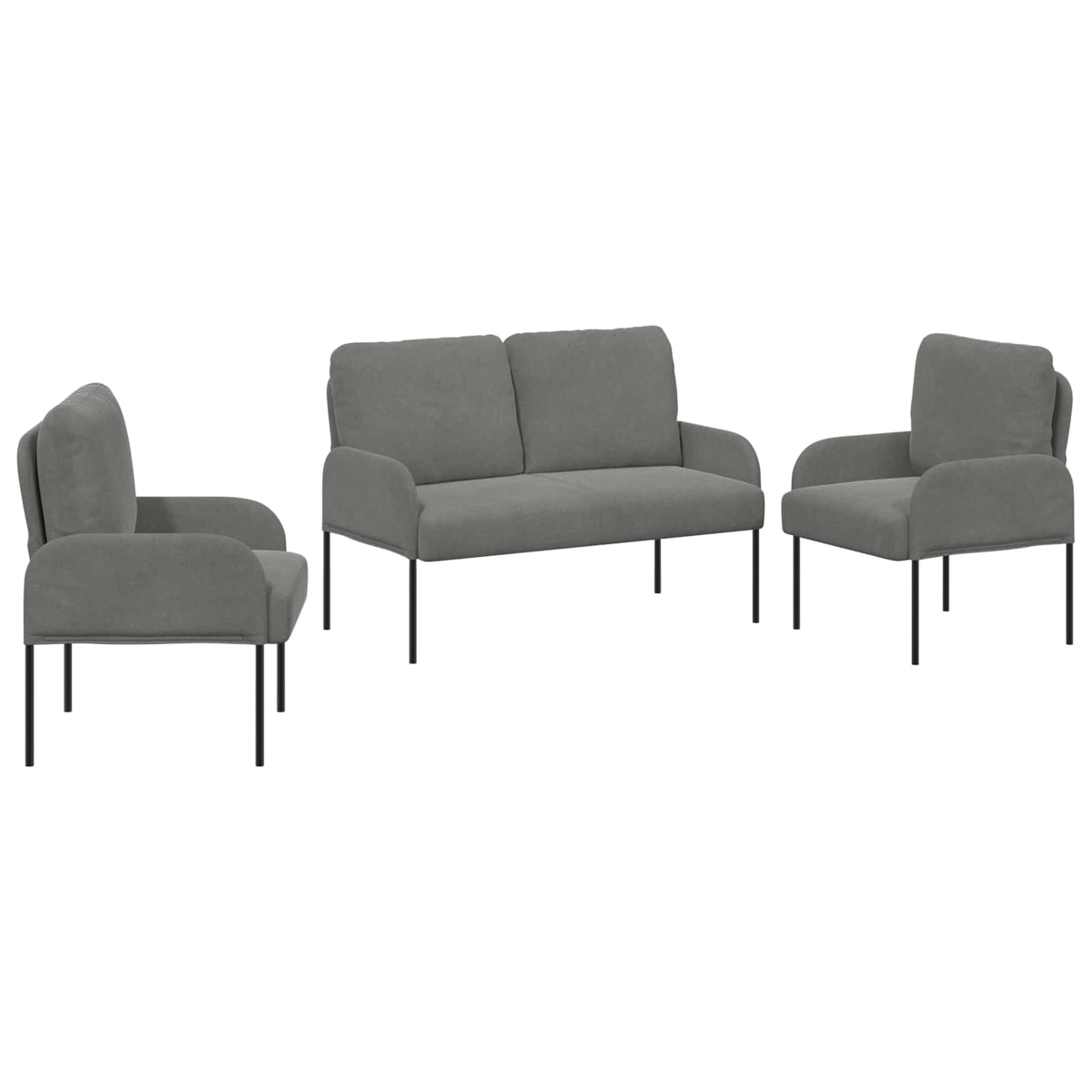 Setovi sofa 3 pcs Svijetlo siva 115 x 56 x 80 cm Šperploča