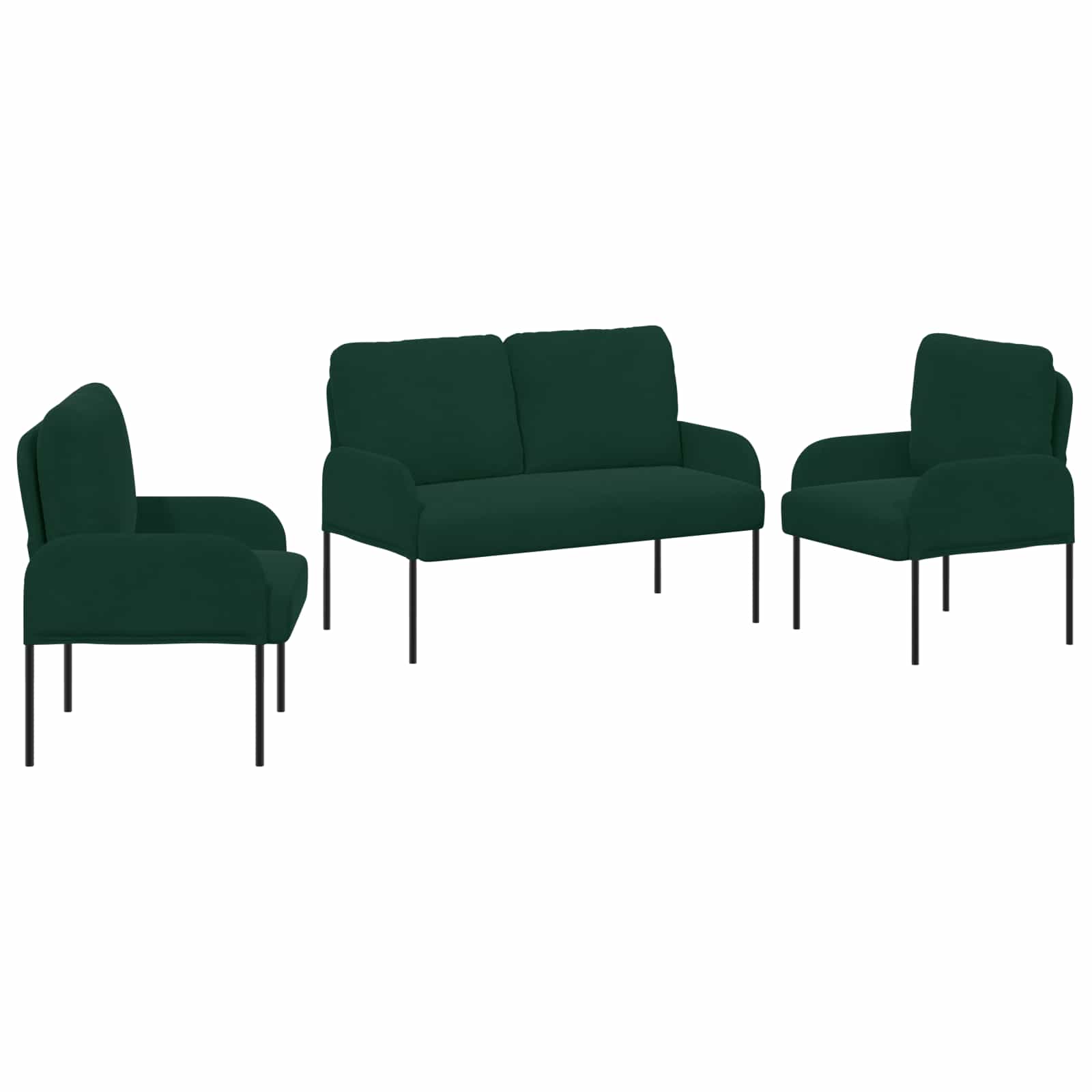 Setovi sofa 3 pcs Tamnozelena 115 x 56 x 80 cm Šperploča