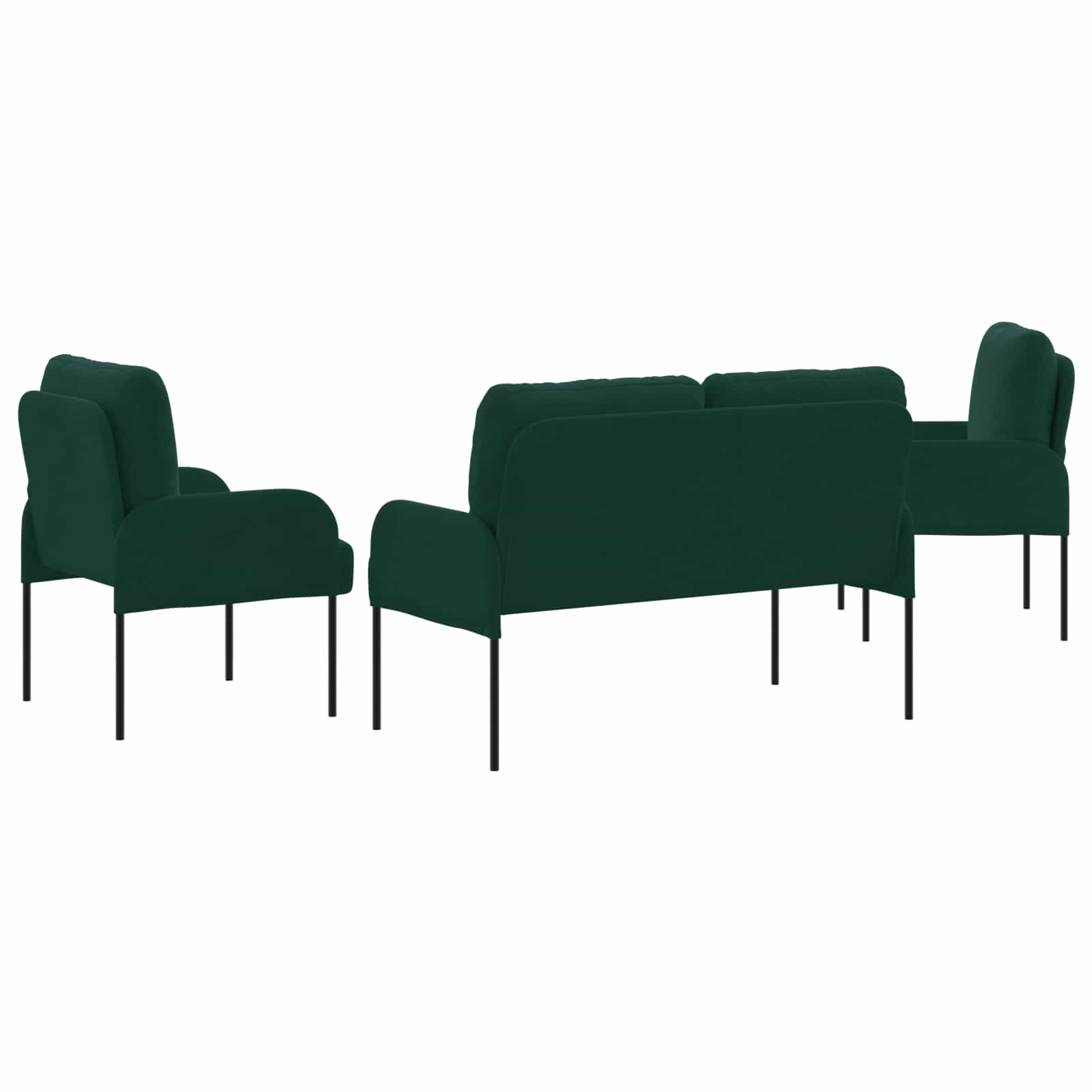 Setovi sofa 3 pcs Tamnozelena 115 x 56 x 80 cm Šperploča