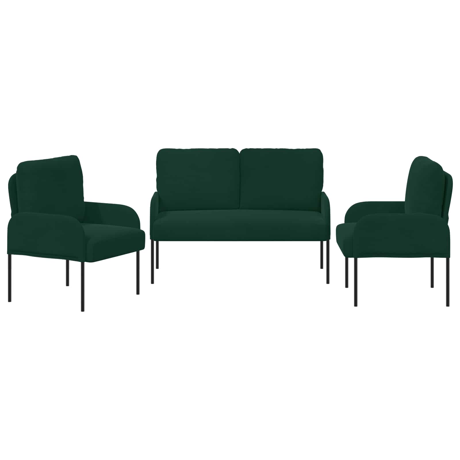 Setovi sofa 3 pcs Tamnozelena 115 x 56 x 80 cm Šperploča