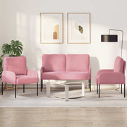 Setovi sofa 3 pcs Ružičasta 115 x 56 x 80 cm Šperploča