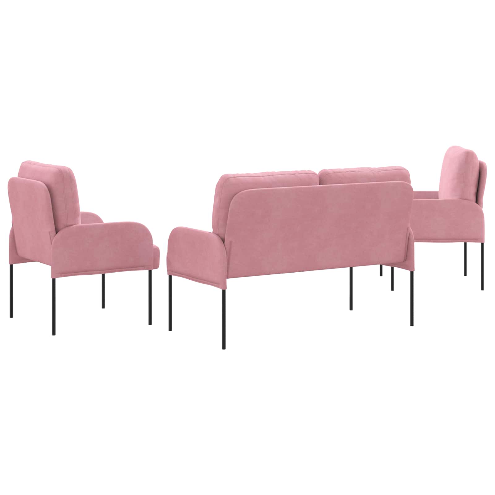 Setovi sofa 3 pcs Ružičasta 115 x 56 x 80 cm Šperploča