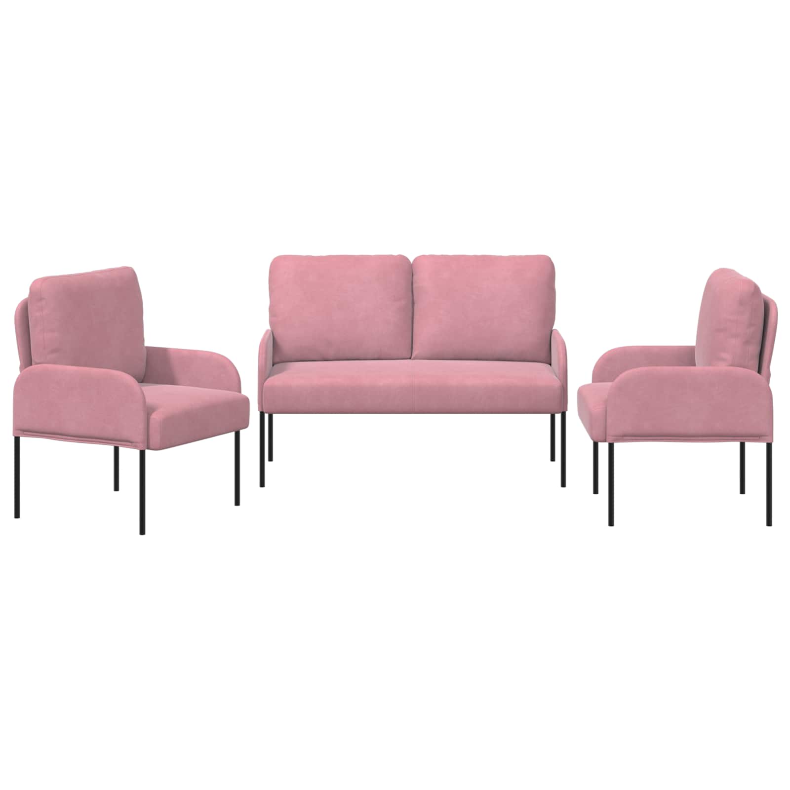 Setovi sofa 3 pcs Ružičasta 115 x 56 x 80 cm Šperploča