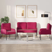 Setovi sofa 3 pcs Vinska crvena 115 x 56 x 80 cm Šperploča