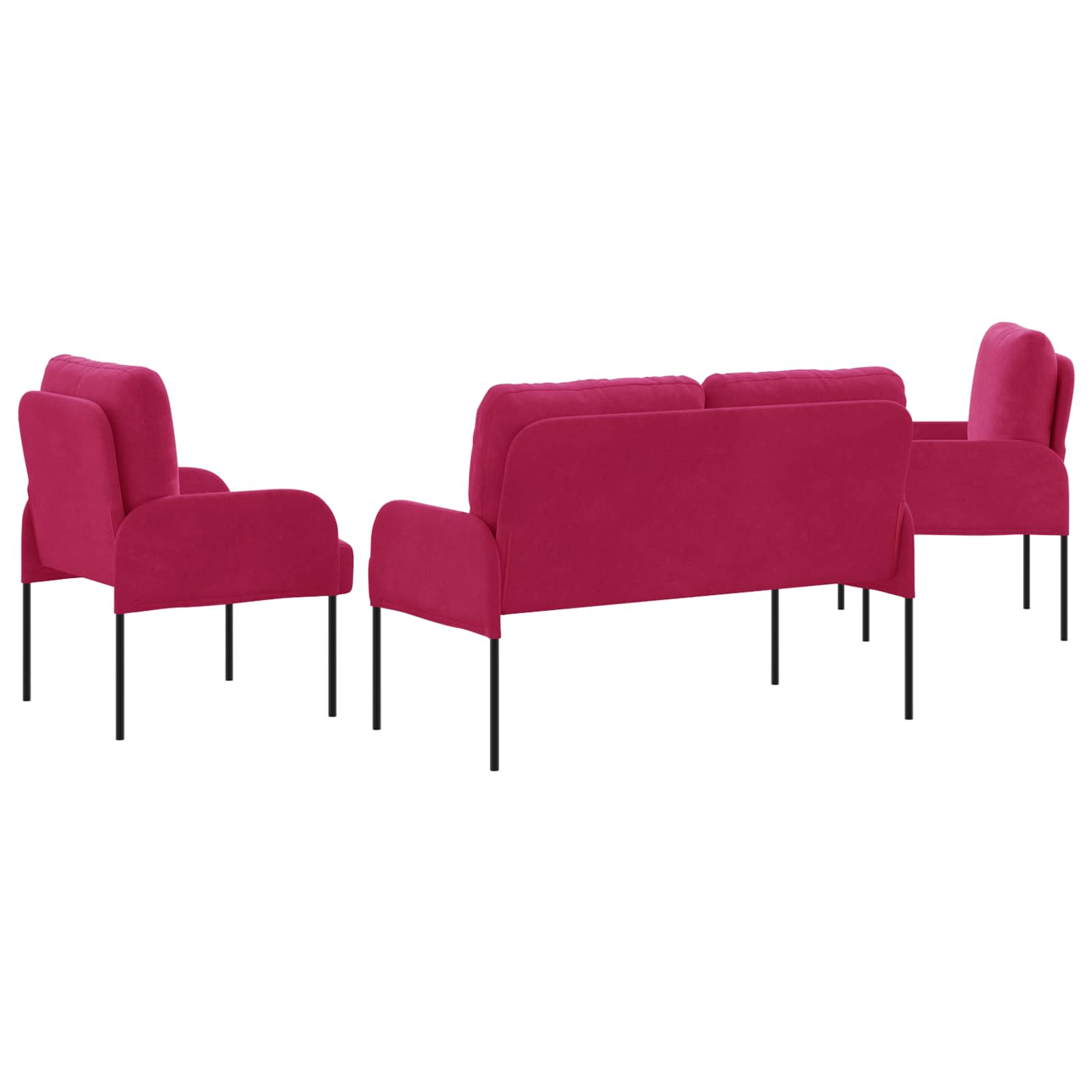 Setovi sofa 3 pcs Vinska crvena 115 x 56 x 80 cm Šperploča