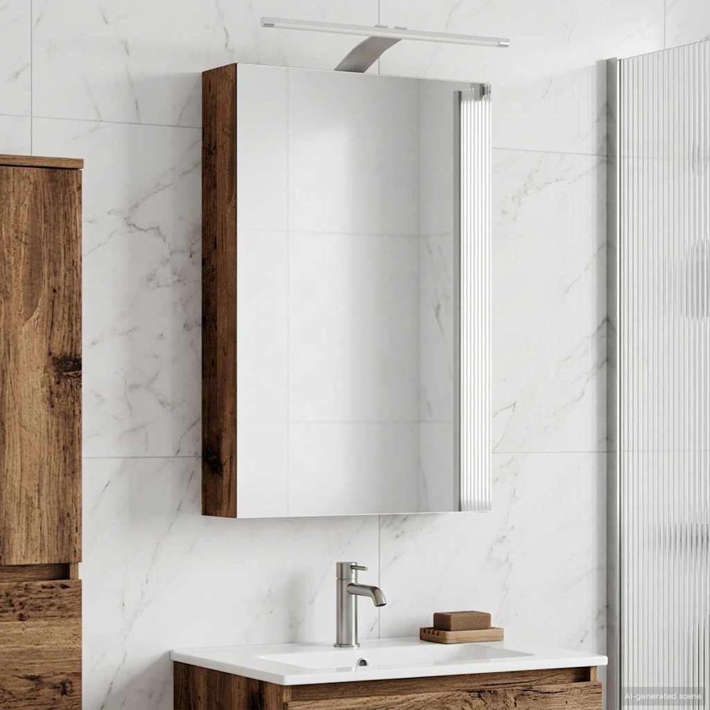 Kupaonski ormar s ogledalom Staro drvo 40 x 10,5 x 60,5 cm