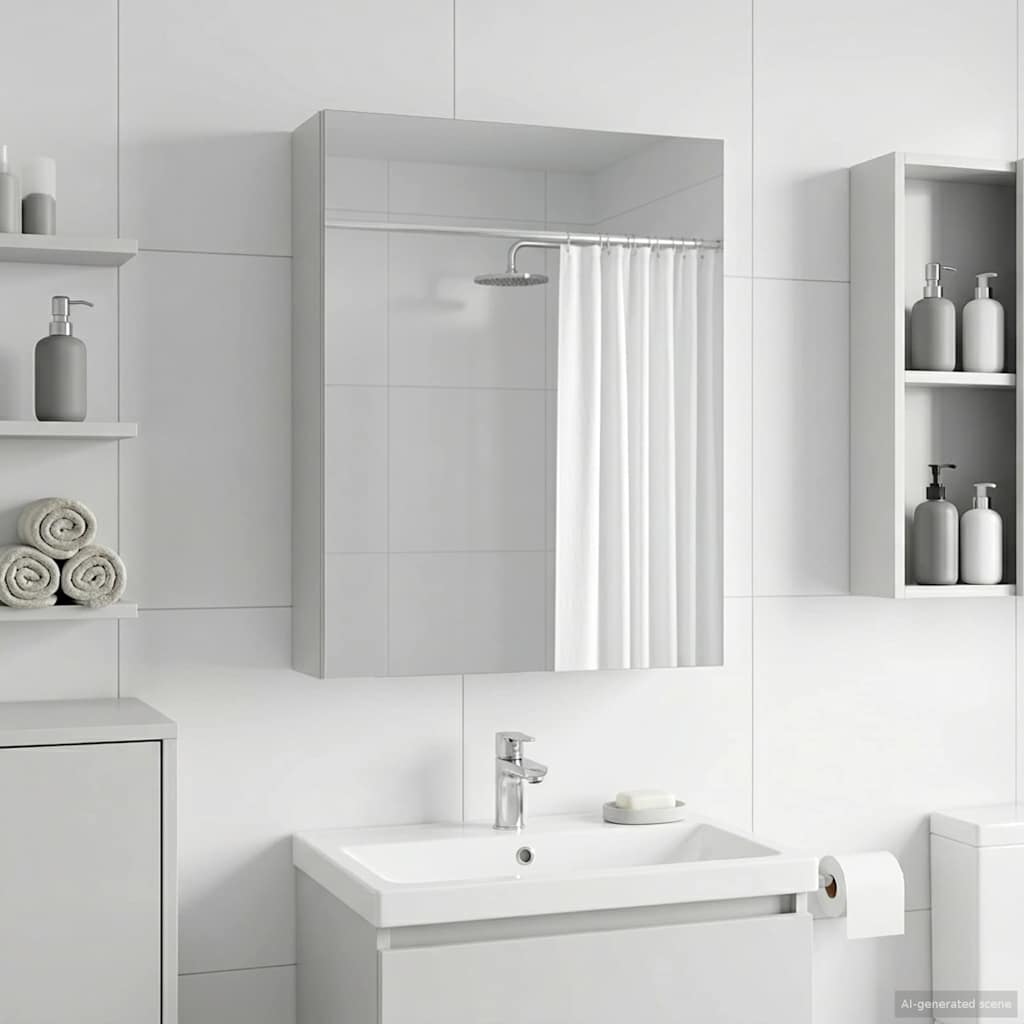 Kupaonski ormar s ogledalom s policom Bijelo 50 x 14,5 x 70 cm