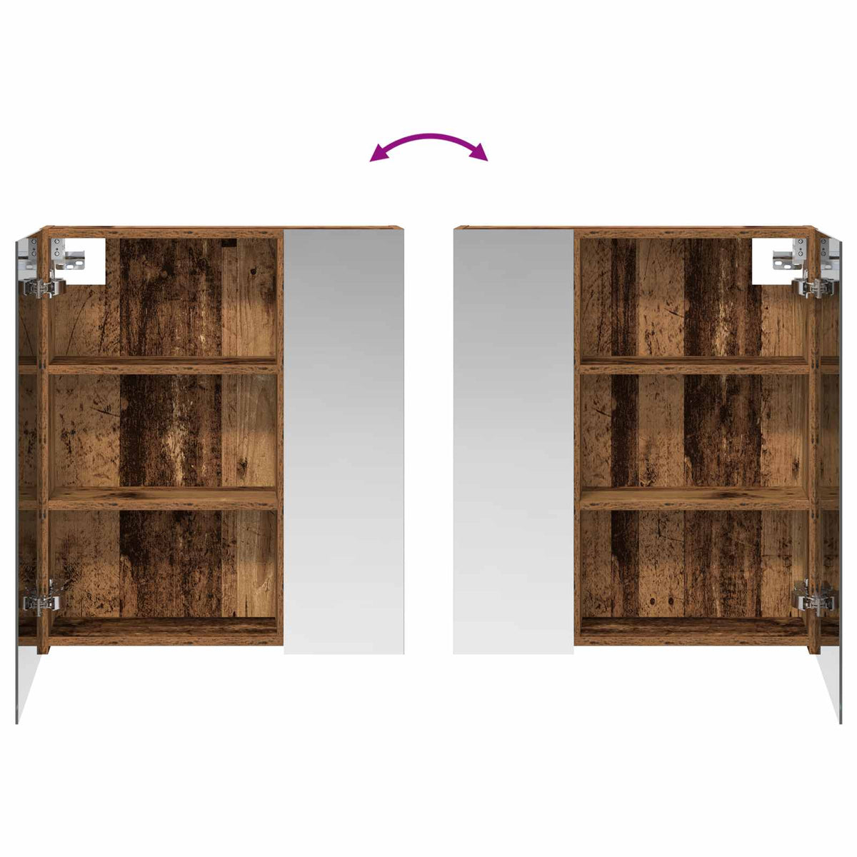 Kupaonski ormar s ogledalom Staro drvo 60 x 14,5 x 70 cm
