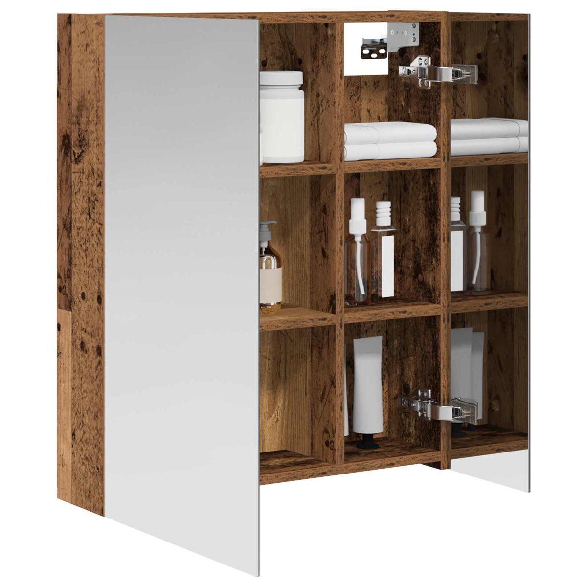 Kupaonski ormar s ogledalom Staro drvo 60 x 14,5 x 70 cm