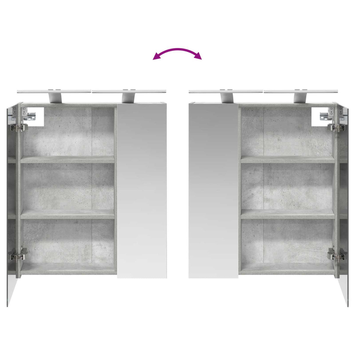 Kupaonski ormar s ogledalom Betonski sivi 60 x 14,5 x 70 cm