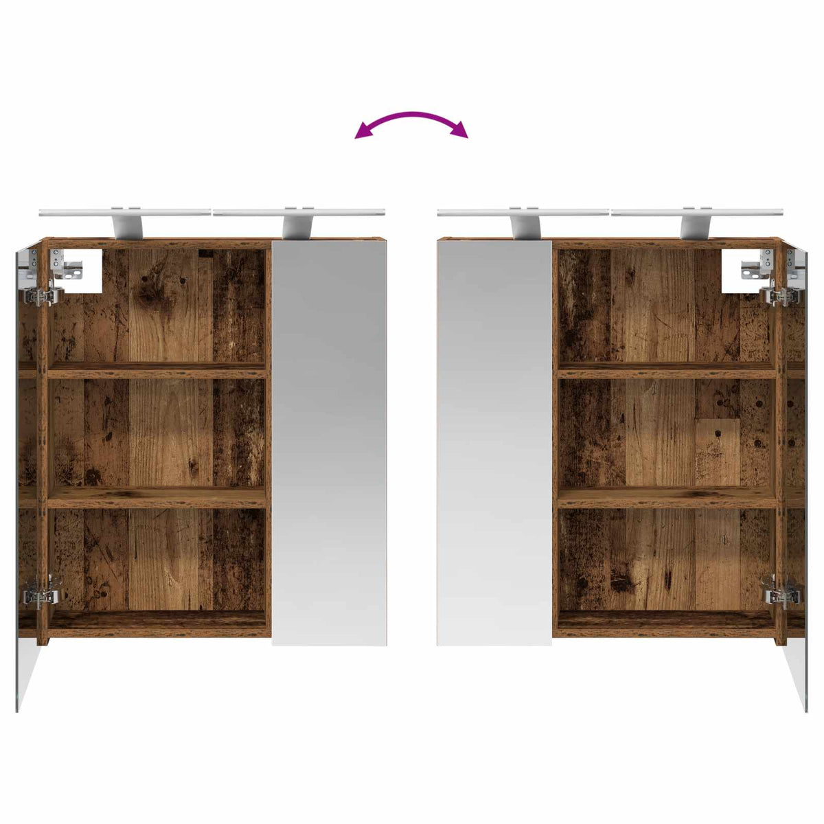 Kupaonski ormar s ogledalom Zidne Staro drvo 60 x 14,5 x 70 cm