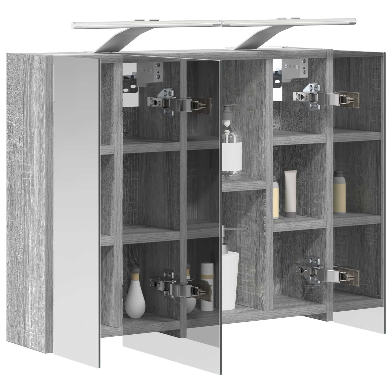 Kupaonski ormar s ogledalom Siva Sonoma 60 x 14,5 x 50 cm