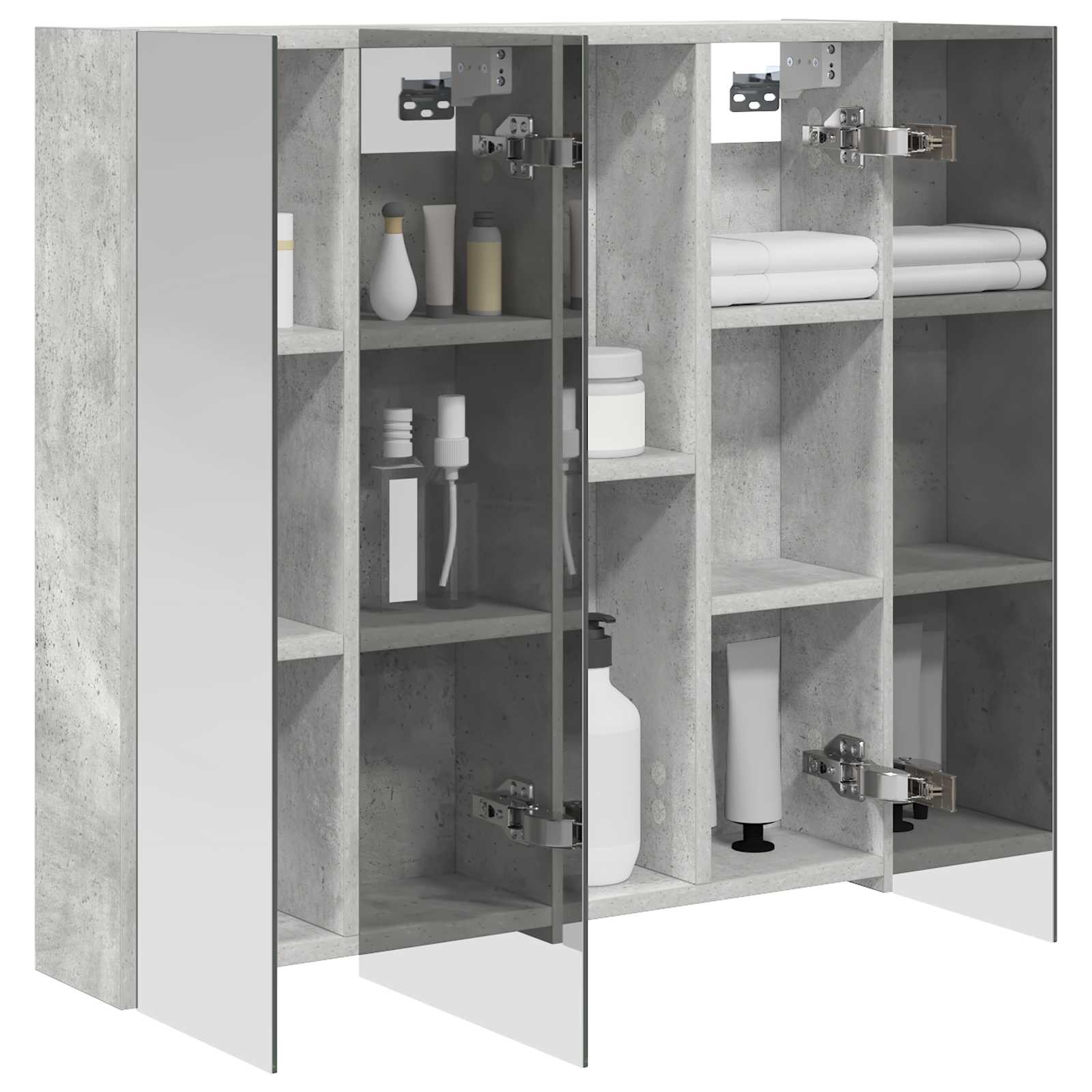 Kupaonski ormar s ogledalom Betonski sivi 70 x 14,5 x 70 cm