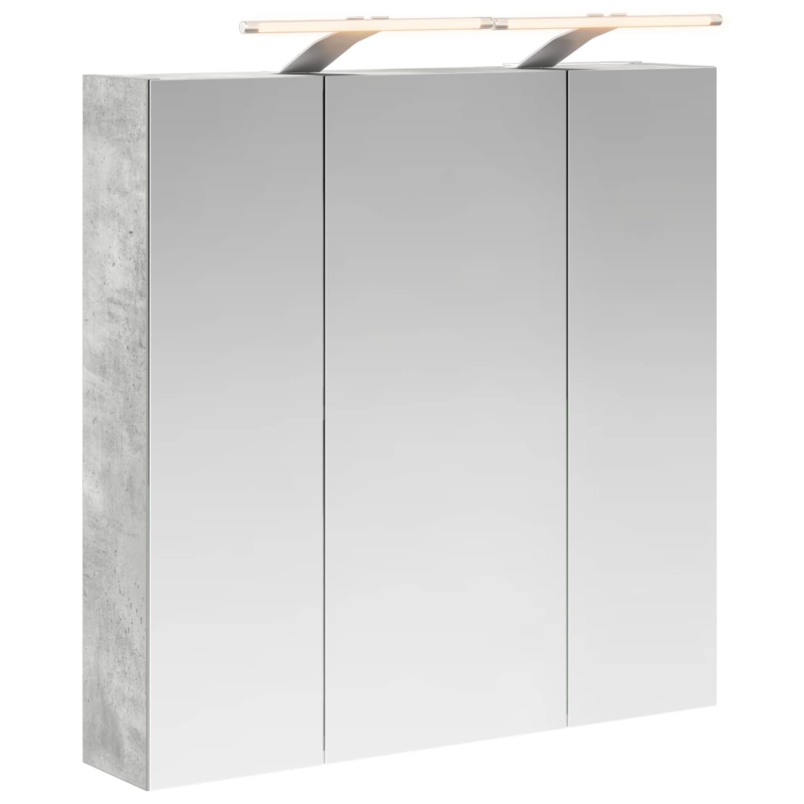 Kupaonski ormar s ogledalom Betonski sivi 70 x 14,5 x 70 cm