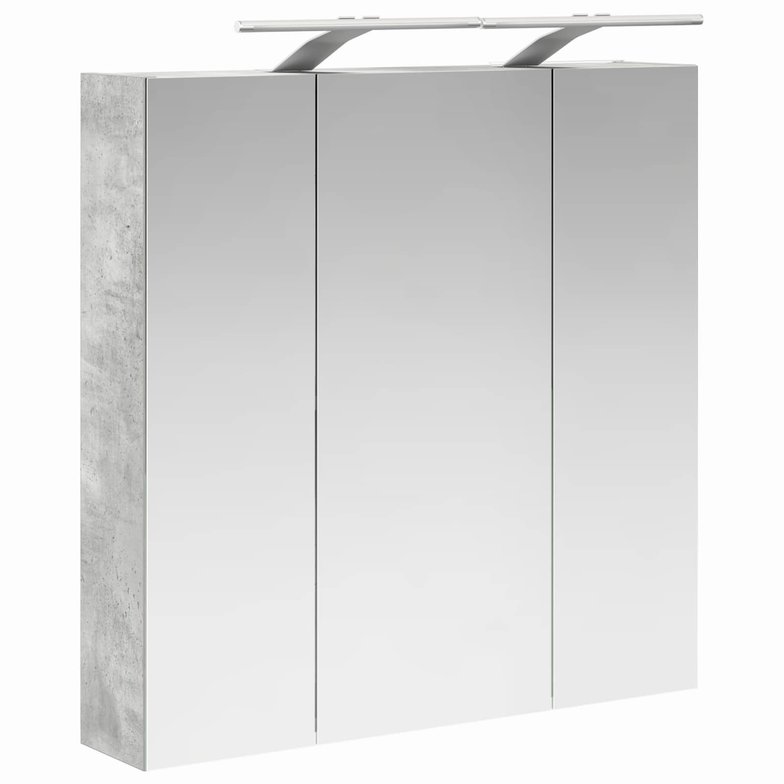 Kupaonski ormar s ogledalom Betonski sivi 70 x 14,5 x 70 cm