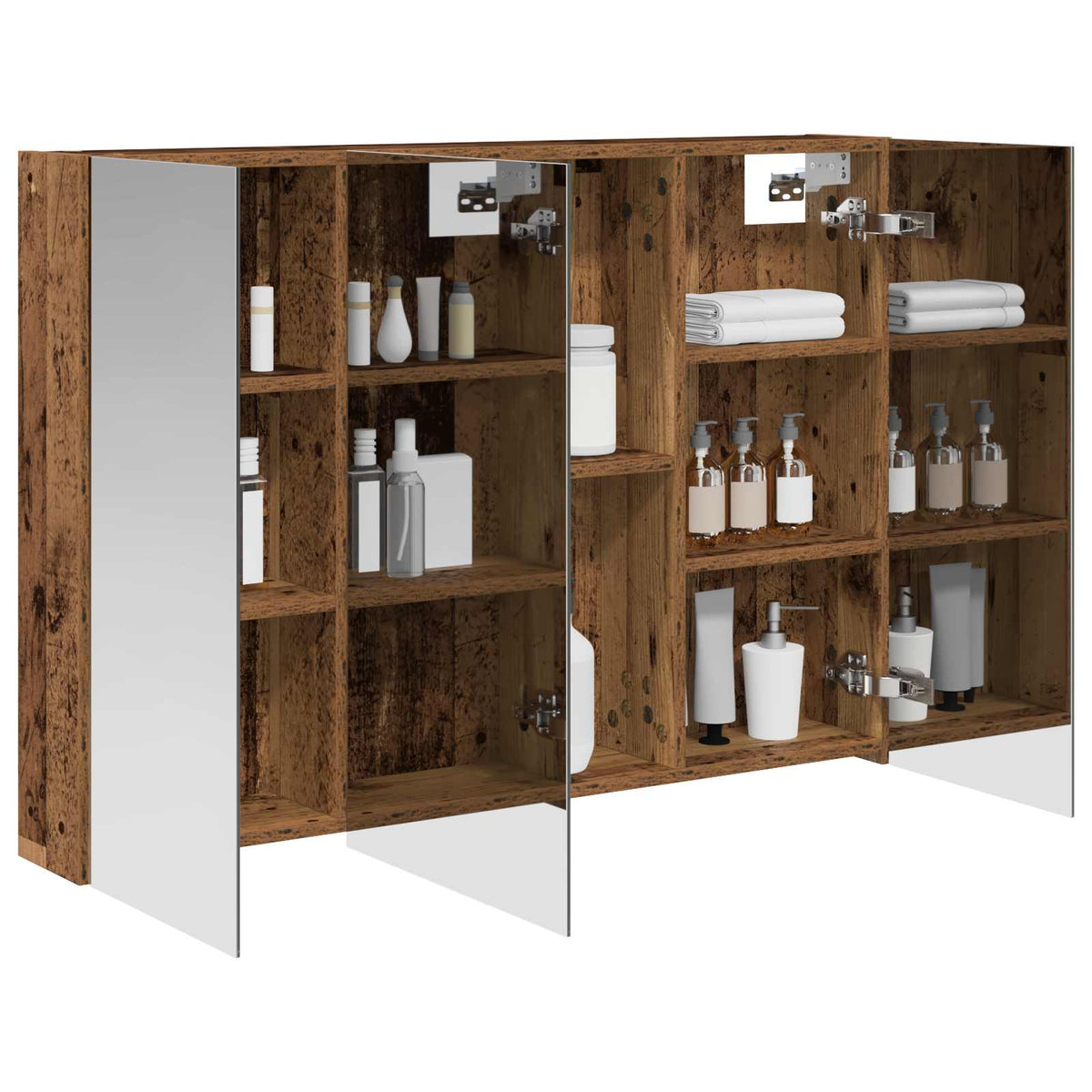 Kupaonski ormar s ogledalom Staro drvo 100 x 14,5 x 70 cm