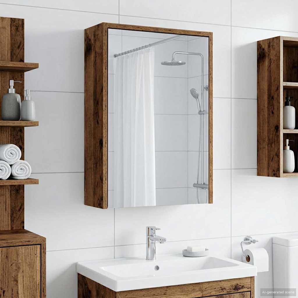 Kupaonski ormar s ogledalom Zidne Staro drvo 43 x 16 x 62.5 cm