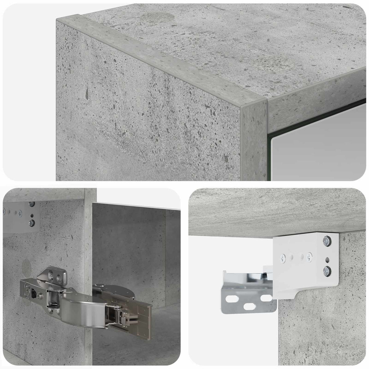 Kupaonski ormar s ogledalom Betonski sivi 43 x 16 x 62.5 cm