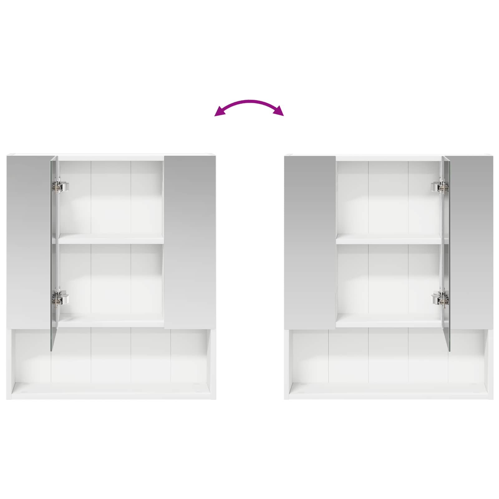 Kupaonski ormar s ogledalom s policom Bijelo 60 x 14.5 x 70 cm